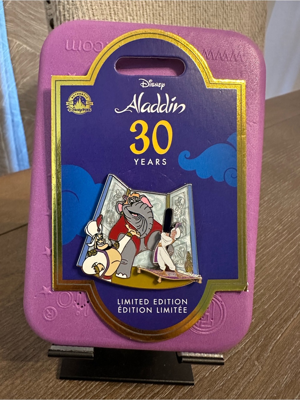 Disney Aladdin 30th Anniversary Prince Ali, Genie & Abu Elephant LE 2500 Pin